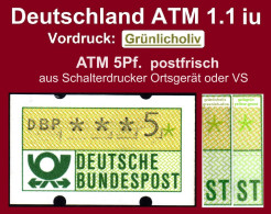 Deutschland Bund ATM 1.1 Iu Grünlicholiv / 5Pf. Postfrisch Aus Schalterdrucker !! / Klüssendorf Automatenmarken - Machine Labels [ATM]