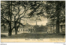 CPA  51    EPERNAY   LA GARE  PLACE THIERS    PARFAIT ETAT - Epernay