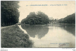 CPA  51  CHALONS    L'ILE ET LA FOURCHE DU CANAL       PARFAIT ETAT - Châlons-sur-Marne