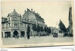 CPA   51  REIMS  PLACE DU PARVIS  ET ENTREE DE LA RUE  LIBERGIER ANIMATION  PARFAIT ETAT - Reims