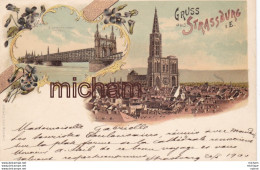 C P A 67  STRASBOURG  - PRECURSEUR  De 1900 Daté  Cachet Postal - Multivues - Tb Etat - Strasbourg