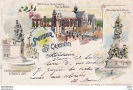 C P A  02 SAINT QUENTIN - PRECURSEUR  De 1900 Daté  Cachet Postal - Multivues - - Saint Quentin