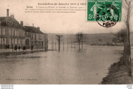 C P A  89 SENS   Inondation 1910 L'yonne  Au Plomb - Sens