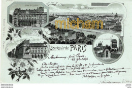 C P A   - 75  - PARIS -  Souvenir De Paris - Précurseur   De  1898 - Cartas Panorámicas