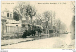 CPA 92   NEUILLY  CRUE DE 1910 BD  DE LEVALLOIS  ANIMATION PARFAIT ETAT - Neuilly Sur Seine