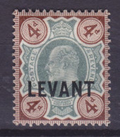 British Levant 1905 Mi. 19, 4p. König King Edward VII. Overprinted Aufdruck Surchargé 'LEVANT', MH* - British Levant