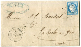 N - Lettre De CHANTENAY-SUR-LOIRE Gros Chiffre 4587 Pour La Roche Sur Yon Du 22 Mai 1875 - Indice 7 - 1849-1876: Période Classique