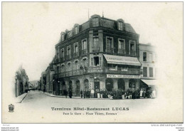 CPA  51 EPERNAY   TERMINUS HOTEL RESTAURANT LUCAS PLACE THIERS     TB ETAT - Epernay