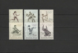 Yugoslavia 1968 Olympic Games Mexico, Basketball, Rowing, Waterball, Wrestling Etc. Set Of 6 MNH - Zomer 1968: Mexico-City