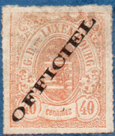 Luxemburg Service 1875 40 C Pale Orange Wide Overprint Thin Spot M - Dienstmarken