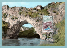 Carte Maximum 1971 - Gorges De L'Ardèche - YT 1687 - 07 Vallon-Pont-d'Arc - 1970-1979