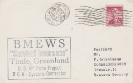Greenland 1961 BMEWS Survival Insurance Thule Greenland  Ca Army Air Force DEC 20 1961 (59915) - Cartas & Documentos