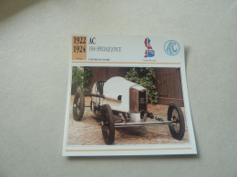 1922 -1924 - Voitures Populaires - Ac 1500 Spéciale Joyce - Moteur 4 Cylindres - Grande-Bretagne - Fiche Technique - - Voitures