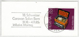 Schweiz / Helvetia 1985, Flaggenstempel Caravan Salon Bern - Sonstige & Ohne Zuordnung