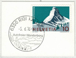 Schweiz / Helvetia 1976, Ortswerbestempel Rigi Kaltbad, Autofreier Wanderberg - Autres & Non Classés