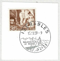 Schweiz / Helvetia 1959, Ortswerbestempel Iserables, Seilbahn / Télécabine / Cable Car, Postauto / Postbus - Other & Unclassified