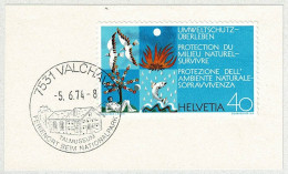 Schweiz / Helvetia 1974, Ortswerbestempel Valchava, Museum, Nationalpark / Parc National / Park National - Andere & Zonder Classificatie