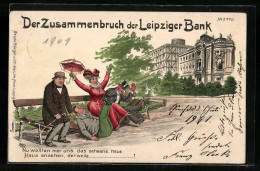 Lithographie Leipzig, Zusammenbruch Der Bank  - Other & Unclassified