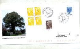 Lettre  Cachet Sartilly Poste Restante La Haye Illustré Chataignier Langers - Manual Postmarks