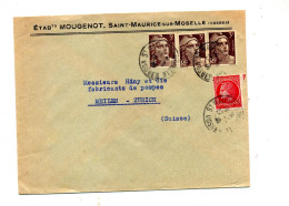Lettre  Cachet  Saint Maurice Sur Moselle Sur Gandon Ceres - Handstempel