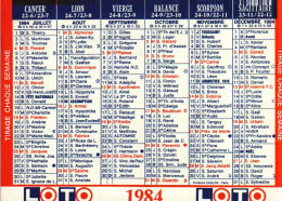 Petit Calendrier 1984    LOTERIE NATIONALE   LOTO - Petit Format : 1981-90