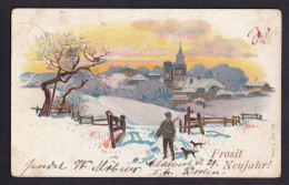 Prosit Neujahr! / Year 1902 / Long Line Postcard Circulated, 2 Scans - New Year