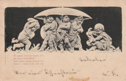 AK Künstlerkarte - Es Regnet, Wenn Es Regnen Will... -  Putti Mit Regenschirm - 1897  (69589) - Voor 1900