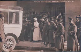 Guerre 14-18, Genève Gare 1915, Passage Des Evacués Français, Autobus (27.4.1915) - War 1914-18