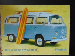 Plaque Publicitaire En Métal " VW Camper " 2005 ( 41 X 30 Cm, Poids 300 Gr ) Rouille - Blechschilder (ab 1960)