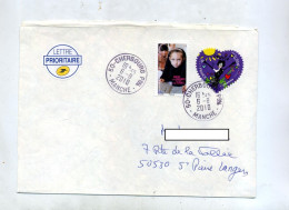 Lettre  Cachet Cherbourg Sur Lanvin - Manual Postmarks