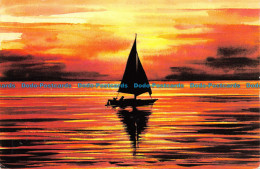 R071306 Old Postcard. Sunset. Sailing Boat. 1979 - World