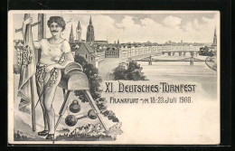 Lithographie Frankfurt A. M., XI. Deutsches Turnfest 1908  - Andere & Zonder Classificatie