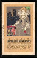 Künstler-AK Heidelberg / Neckar, Historische Schlossfeste, 300-jährige Jubelfeier 1613-1913, Volksfest, Kostümierte  - Otros & Sin Clasificación