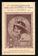 Künstler-AK Sign. L. Hesshaimer: Wien, IV. Österr. Philatelistentag 1925, St. Philatelia!  - Timbres (représentations)