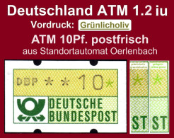 Deutschland Bund ATM 1.2 Iu Grünlicholiv 10Pf. Postfrisch Aus Standortautomat Oerlenbach Automatenmarken Nagler - Automatenmarken [ATM]