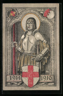 AK Ritter Mit Stab, Rotes Kreuz, 1914-16  - Rode Kruis