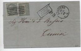 1869 - LETTERA Da LIVORNO Per TUNISI Con TIMBRO “PIROSCAFI POSTALI ITALIANI” -> VITELLI FIRMATI - Poststempel
