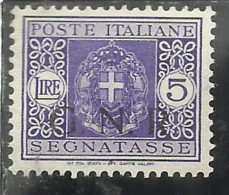 ITALIA REGNO ITALY KINGDOM 1944 REPUBBLICA SOCIALE ITALIANA RSI G.N.R.SEGNATASSE TAXES TASSE POSTAGE DUE GNR LIRE 5 MNH - Segnatasse
