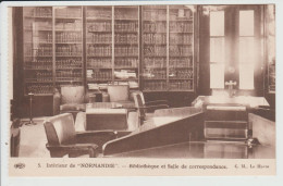 THEME TRANSPORTS - BATEAU - INTERIEUR DU PAQUEBOT NORMANDIE - BIBLIOTHEQUE ET SALLE DE CORRESPONDANCE - Steamers