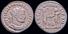 Diocletian AE Post Reform Radiate Emperor Receiving Victory On Globe - La Tetrarchia E Costantino I Il Grande (284 / 307)