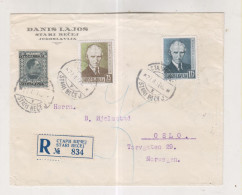 YUGOSLAVIA,1937 NOVI BECEJ Registered Cover To NORWAY - Cartas & Documentos