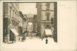 FIRENZE - LA VIA STROZZI - EDIZIONE DR. TRENKLER - SPEDITA 1900 (20847) - Firenze