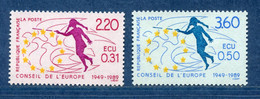France - YT Service Nº 100 Et 101 ** - Neuf Sans Charnière - 1989 - Mint/Hinged