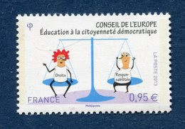 France - Timbre De Service - YT N° 156 ** - Conseil De L'Europe - Neuf Sans Charnière - 2013 - Ongebruikt
