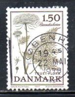 DANEMARK DANMARK DENMARK DANIMARCA 1977 ENDNGERED FLORA FLOWERS CNIDIUM DUBIUM FLOWER 1.50k USED USATO OBLITERE' - Gebraucht