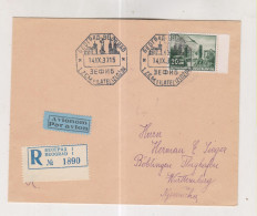 YUGOSLAVIA,1937 BEOGRAD ZEFIB Stamp Expo Nice Registered Airmail Cover To Germany - Cartas & Documentos