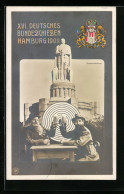 AK Hamburg, XVI. Deutsches Bundesschiessen 1909, Bismarckdenkmal  - Jacht
