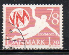 DANEMARK DANMARK DENMARK DANIMARCA 1978 MEN'S WORLD HANDBALL CHAMPIONSHIPS 1.20k USED USATO OBLITERE' - Gebraucht