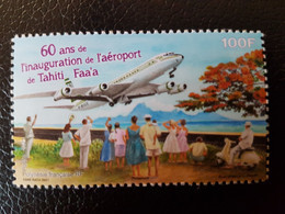 Polynesia 2021 Polynesie 60 Ann AIRPORT Aeroport  Tahiti Faa'a Avion 1v Mnh - Ungebraucht