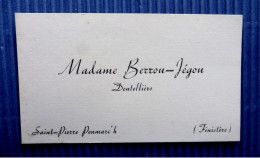 Carte De Visite De Madame BERROU - JEGOU  Dentellière  à Saint Pierre Penmarc'h Finistere - Cartes De Visite